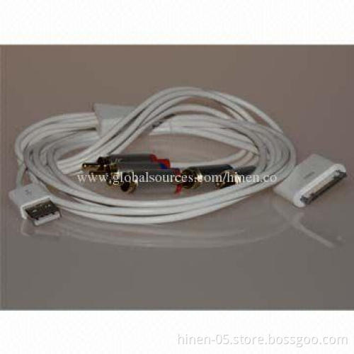 Dock Connector to Component AV Cable with USB, Connects Your Apple Devices
